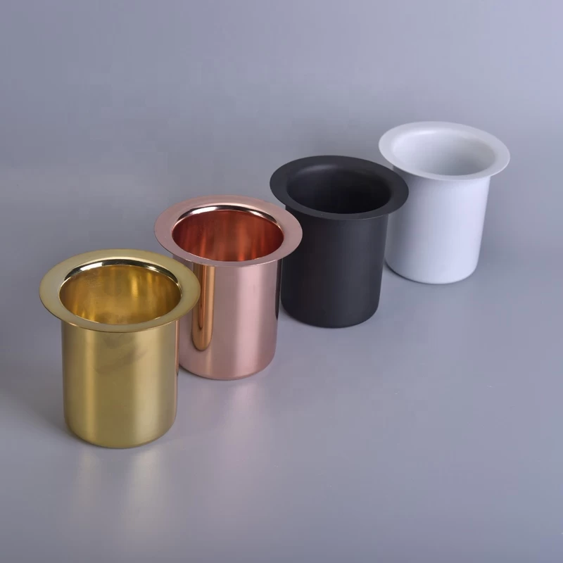 Color custom tall decorative metal candle jar insert 400ml