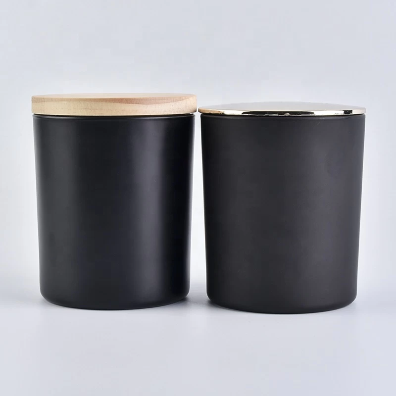 10oz matte black glass candle holders
