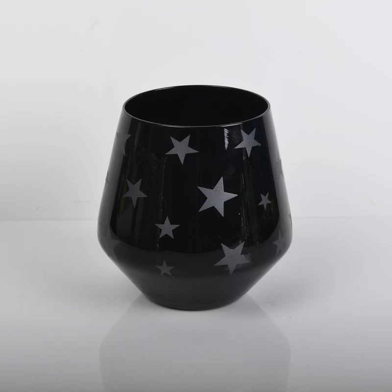 handmade black star whisky glass tumbler