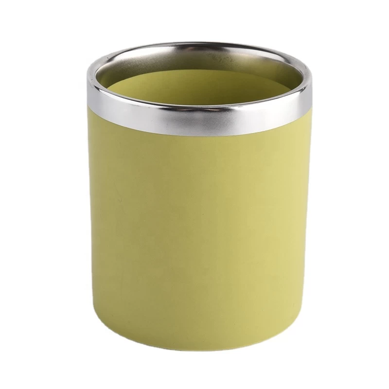 matte color ceramic candle holder with lid