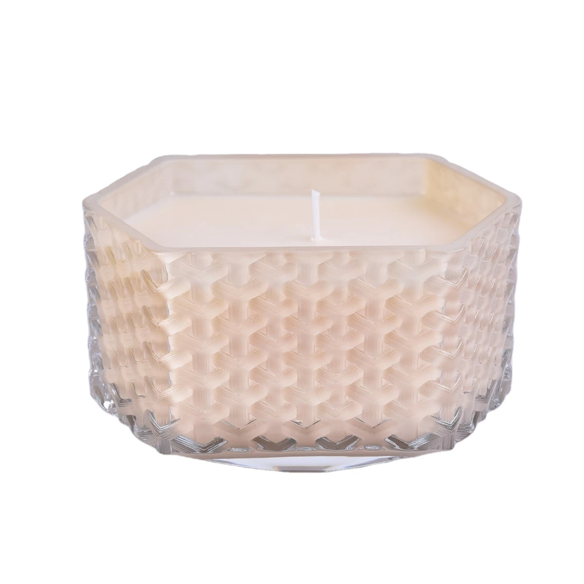 Suppliers Sunny patent design custom luxury glass candle holder with wooden lid