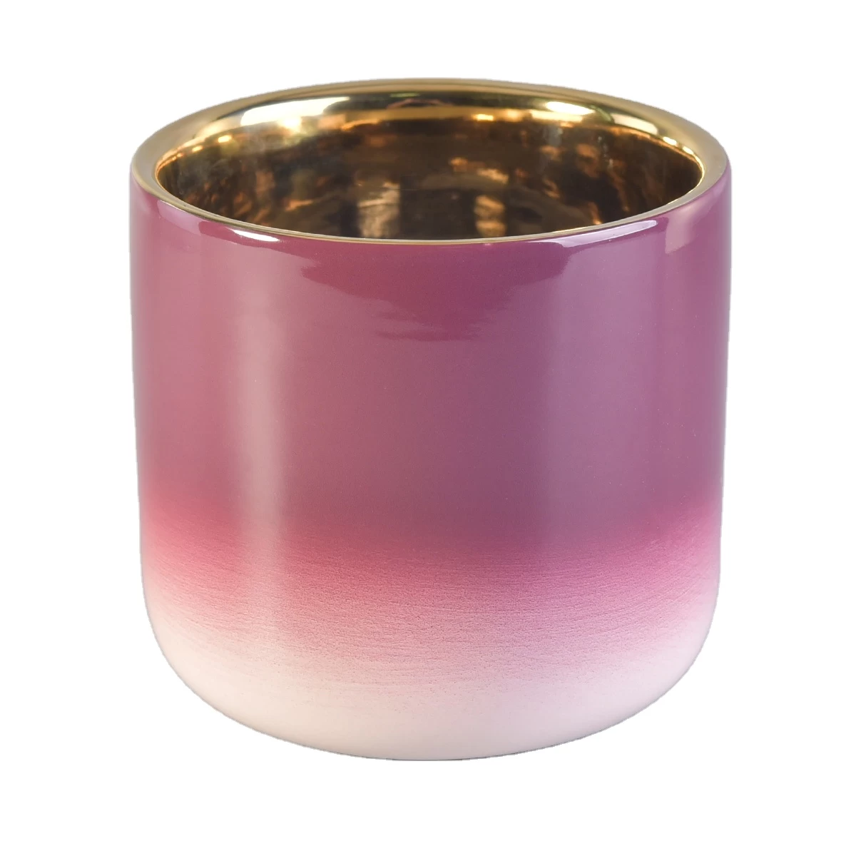 Manufacturer custom electroplated ceramic empty candle jars 6oz 8oz