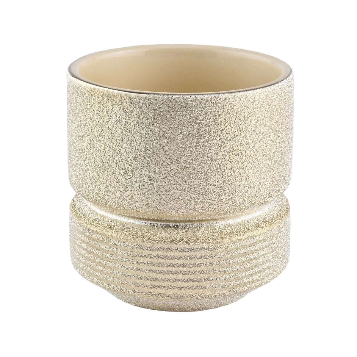 Wholesasles luxury new gold ceramic empty candle jars 10oz 8oz 12 oz