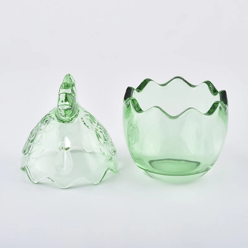 4oz luxury glass candle jar with lid