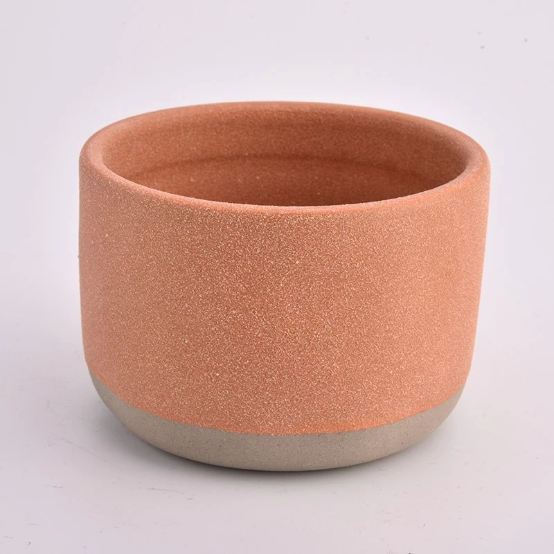 Sand surface matte color ceramic candle holders for wholesale