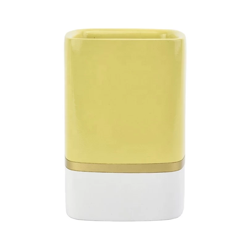 luxury yellow cement candle holder