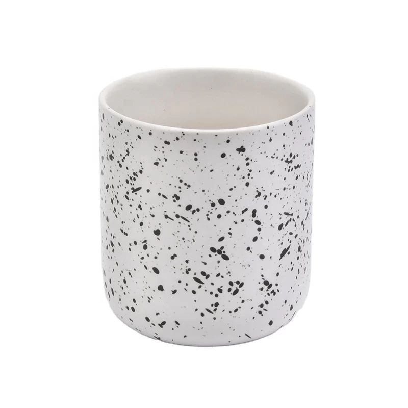 luxury spots ceramic candle jar