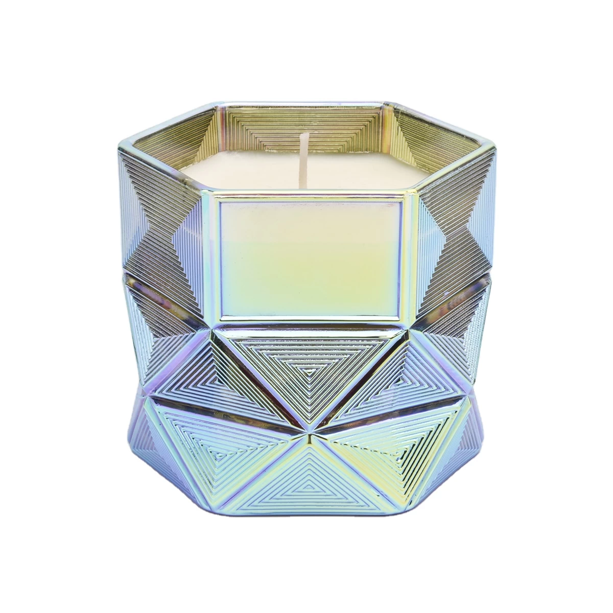 Wholesales chinese luxury empty hexagon glass candle jars