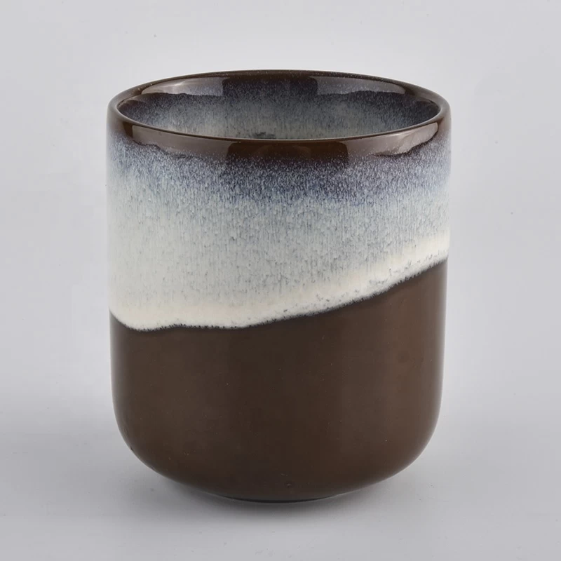 12oz ceramic candle jar with glazing color