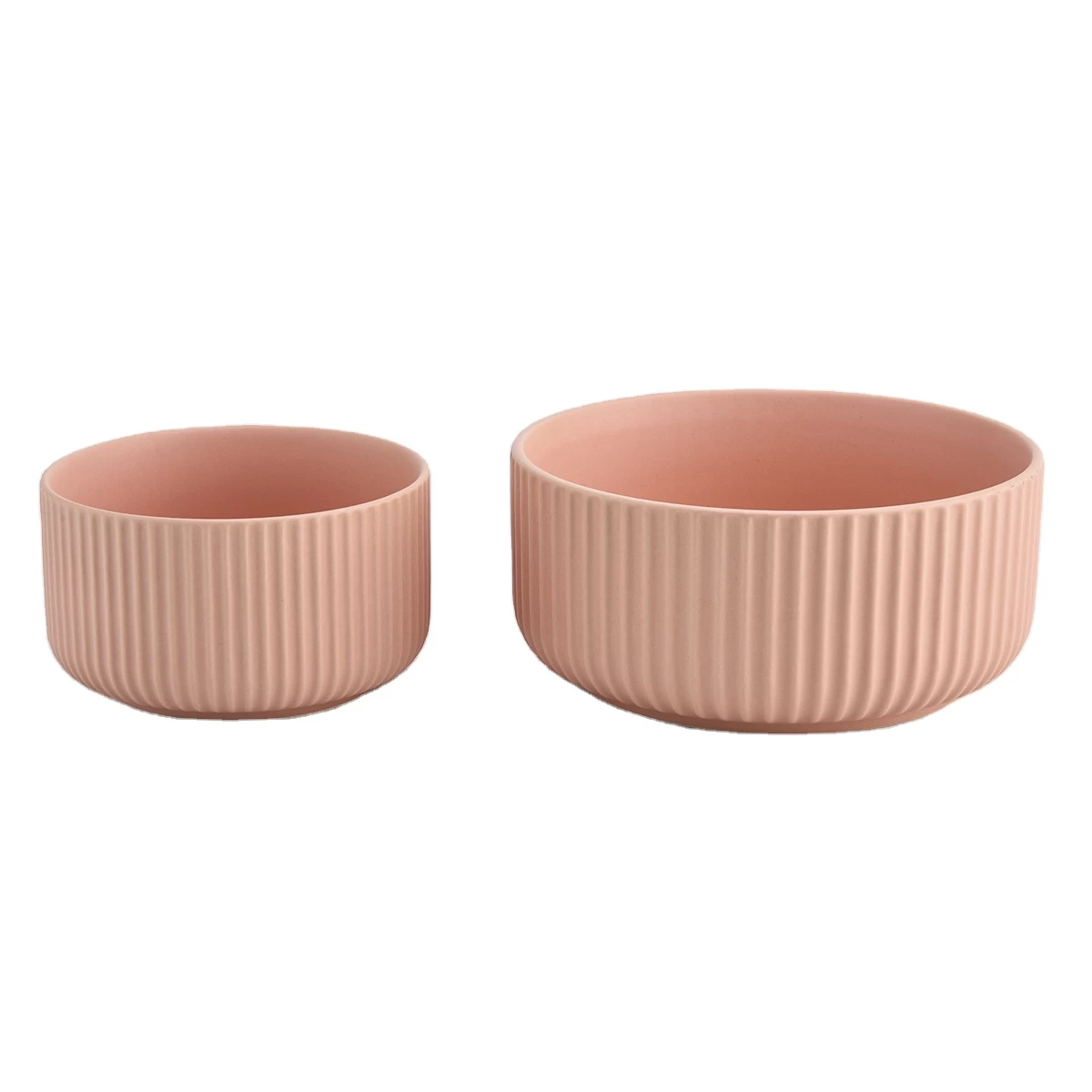 luxury pink stripe ceramic candle holders