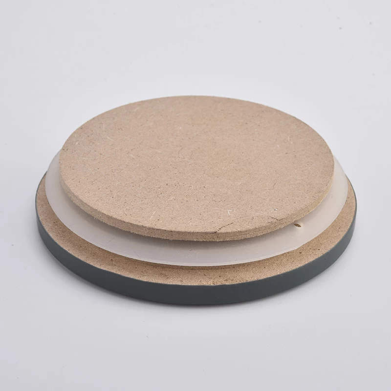 home decor MDF lid with logo for candle jars