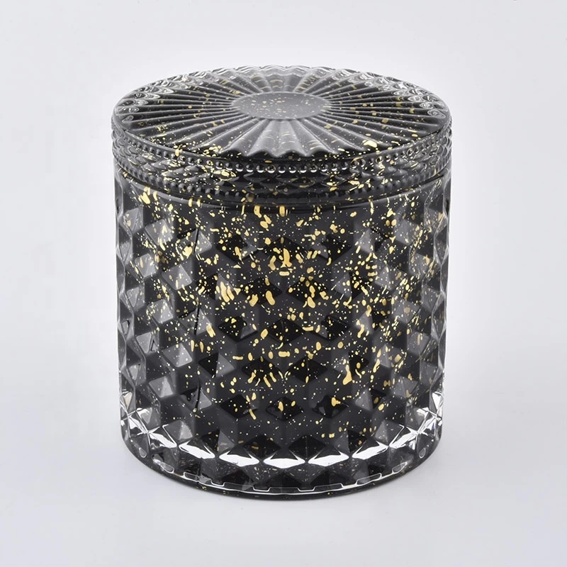 8oz 10oz empty black custom modern glass jars holder for candles