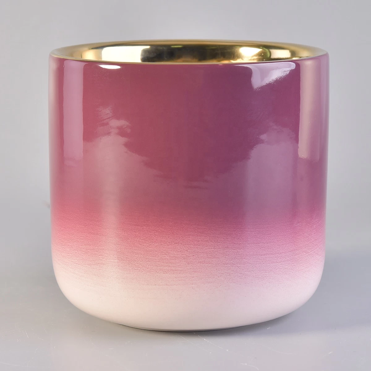 Manufacturer custom electroplated ceramic empty candle jars 6oz 8oz