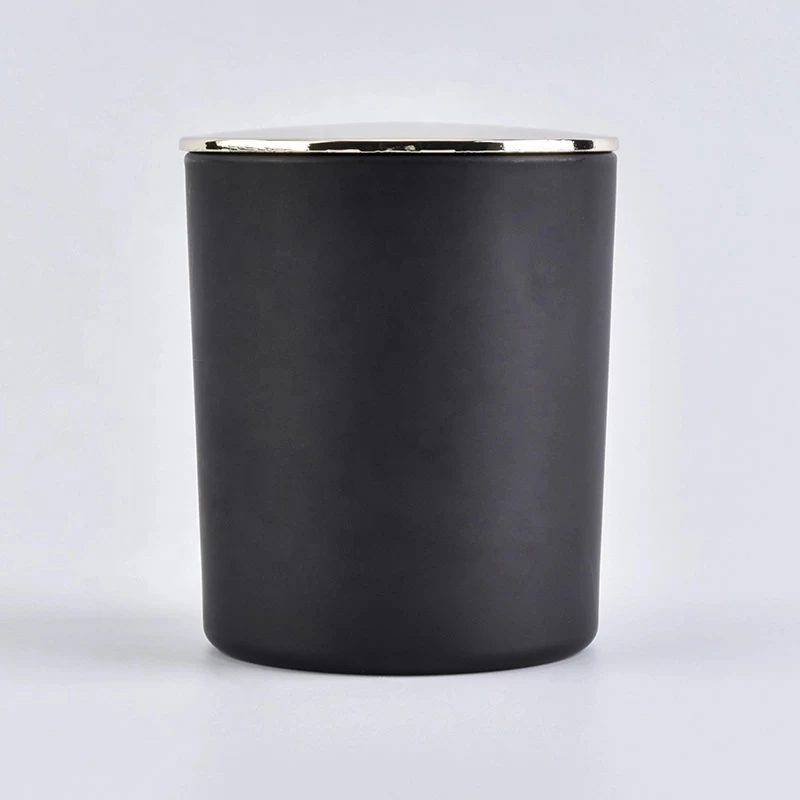 Sunny matte black candle jar with lids