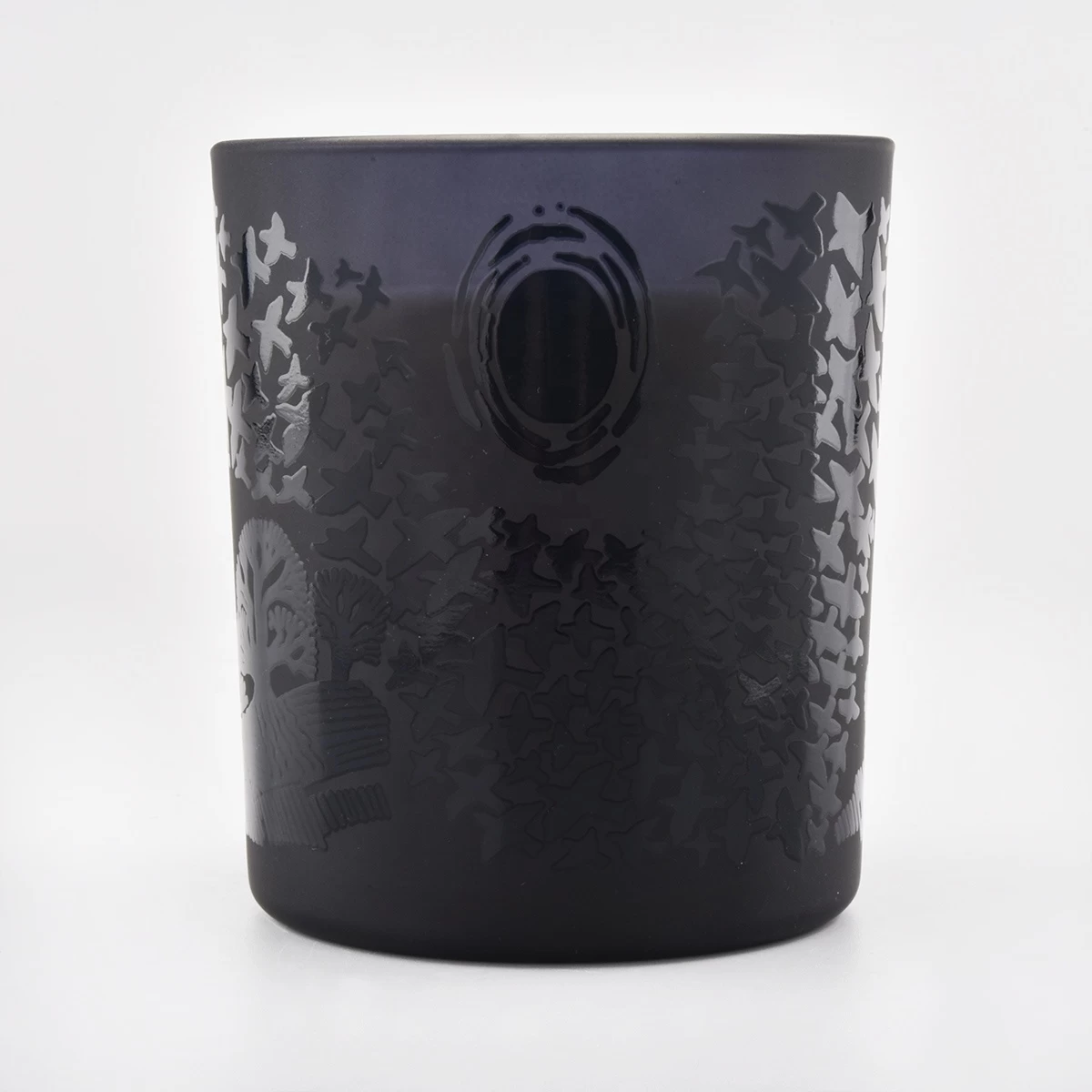 Matte black candle jar candle containers with printing