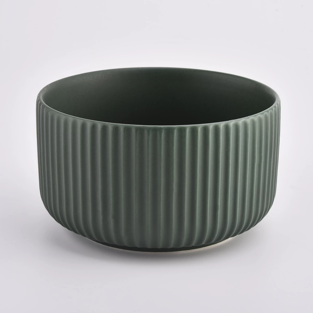 luxury matte green ceramic candle holders