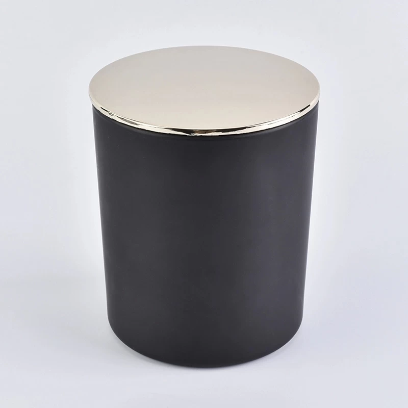 Sunny matte black candle jar with lids