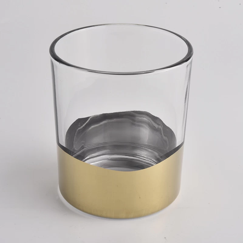 Gold decal on the candle holder glass