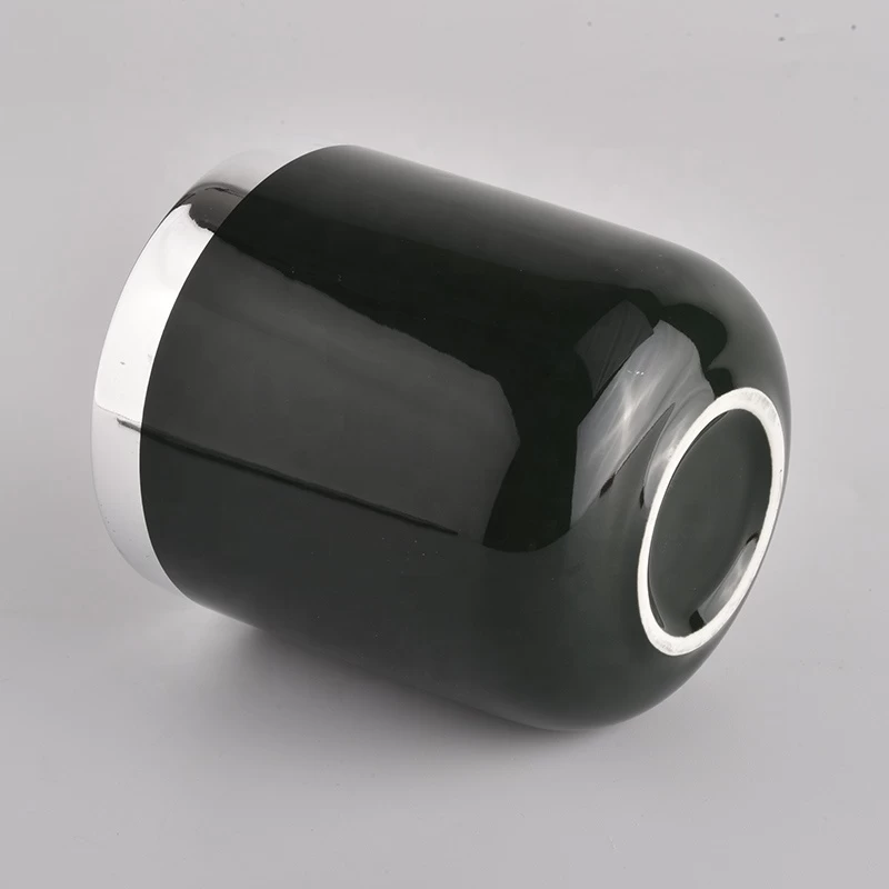 luxury black ceramic candle jar