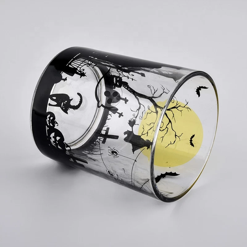 China Wholesales halloween luxury glass candle jar in bulk party decoration