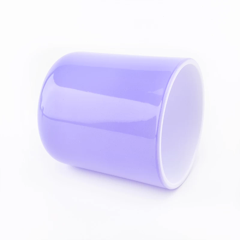 hot sales purple color glass candle holders