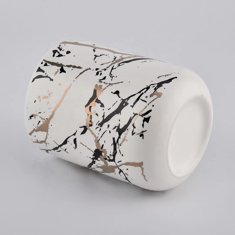 marble pattern ceramic candle holder