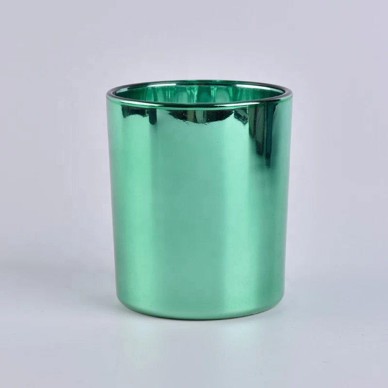 luxury metal color glass candle jar