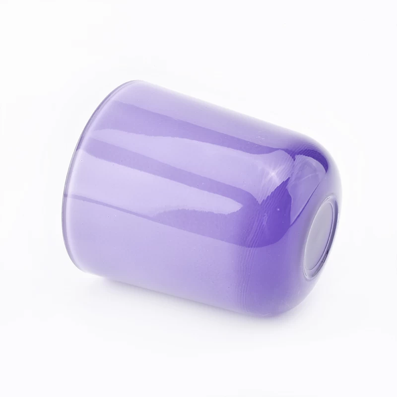 luxury violet round bottom glass candle jars