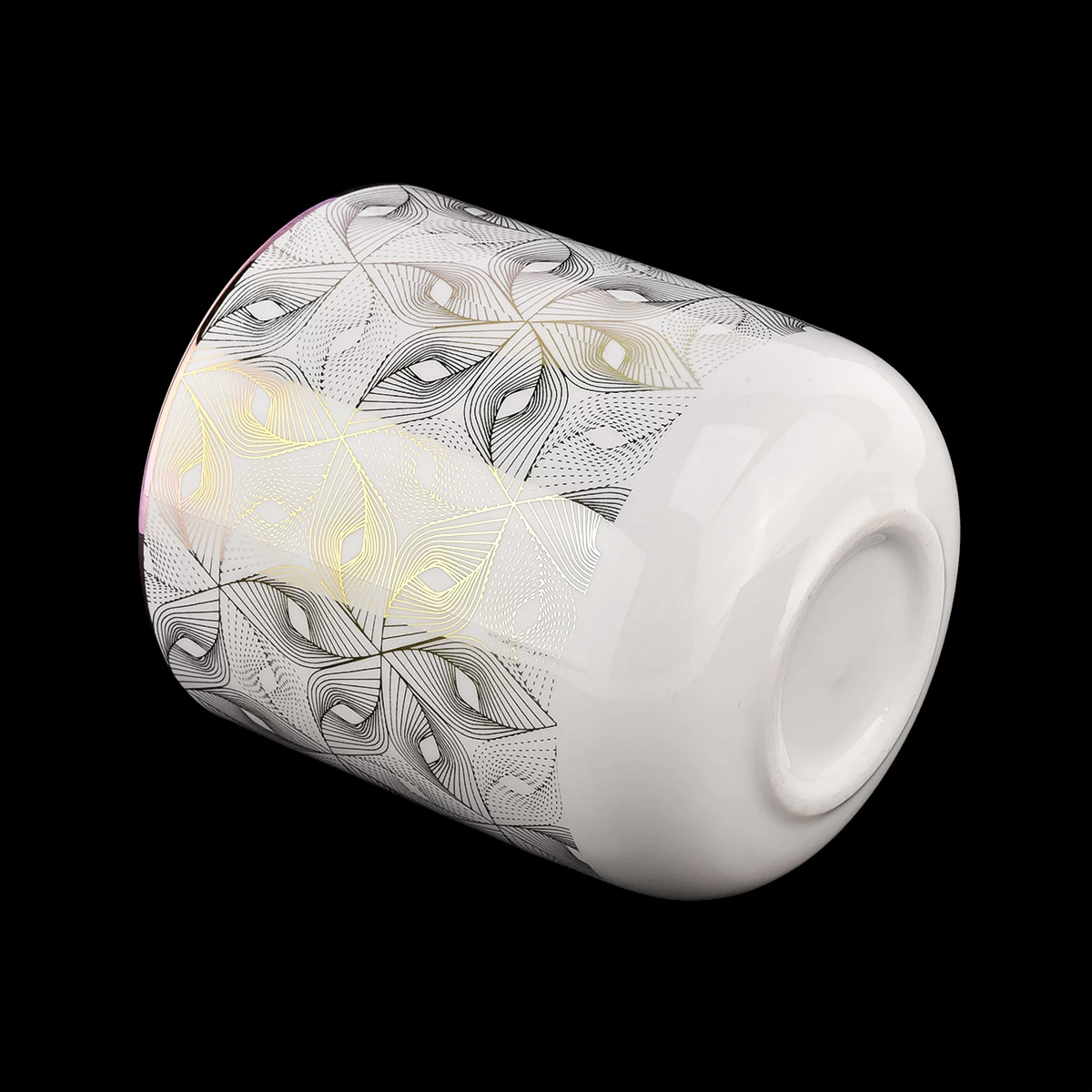 luxury round white ceramic candle jar