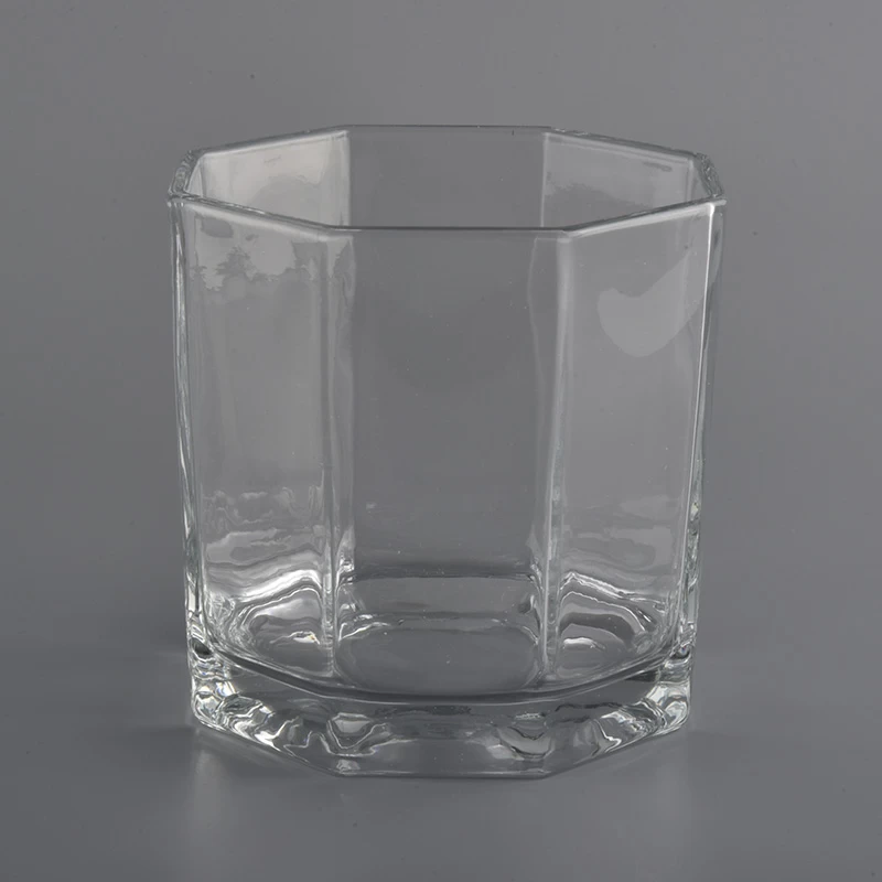 octagon glass candle jar for home wax