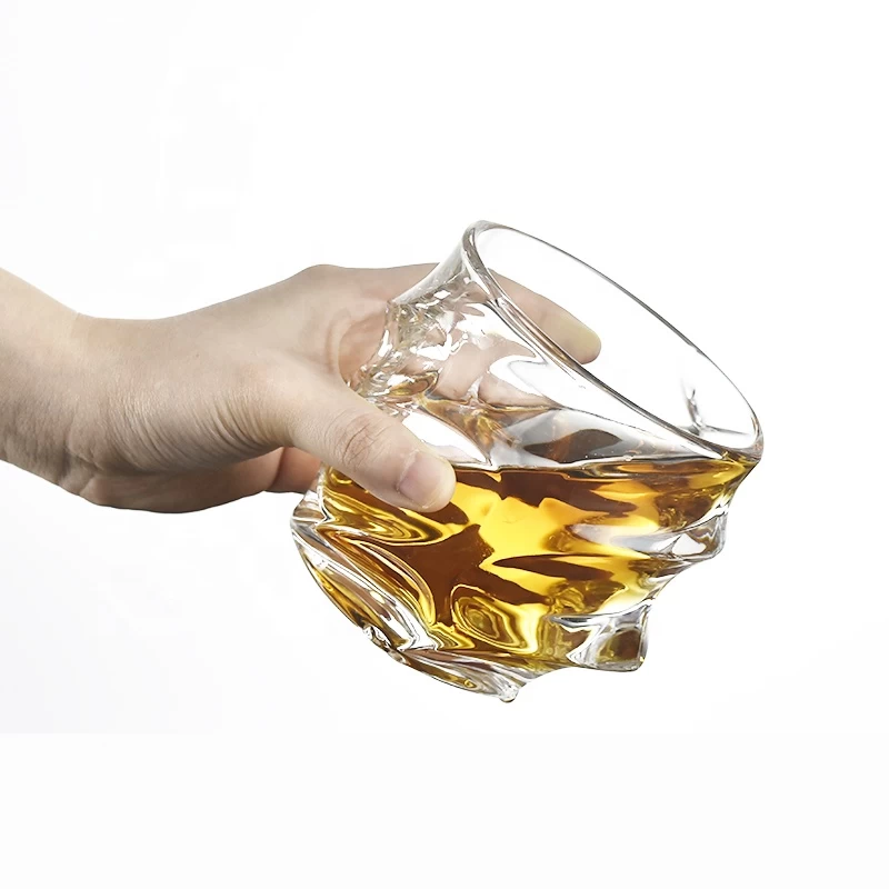 5 pieces unique Lead Free crystal twist Whiskey Glass Decanter cup sets
