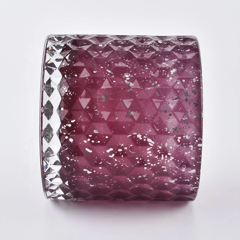 8oz 10oz empty luxury geometric glass candle jars holder wholesales