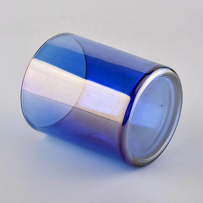 luxury 10oz blue glass candle holder