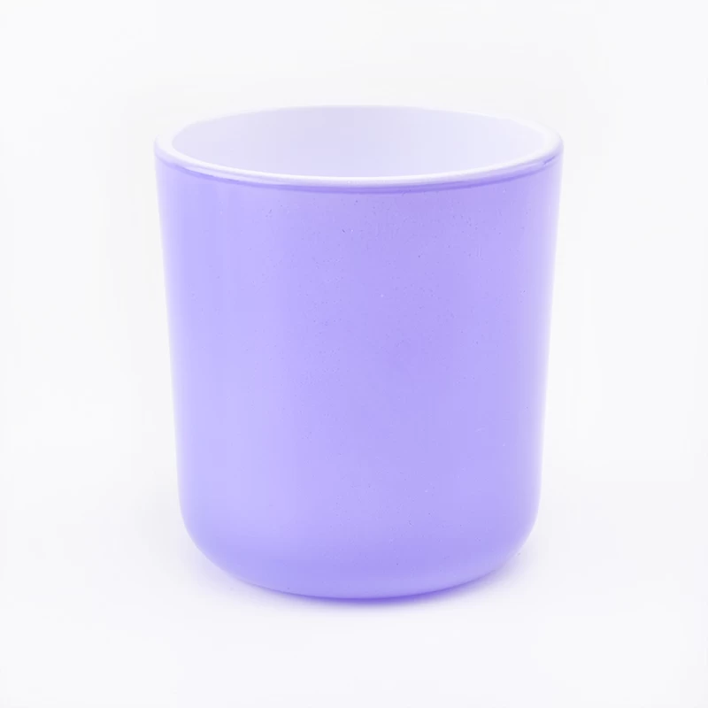 hot sales purple color glass candle holders
