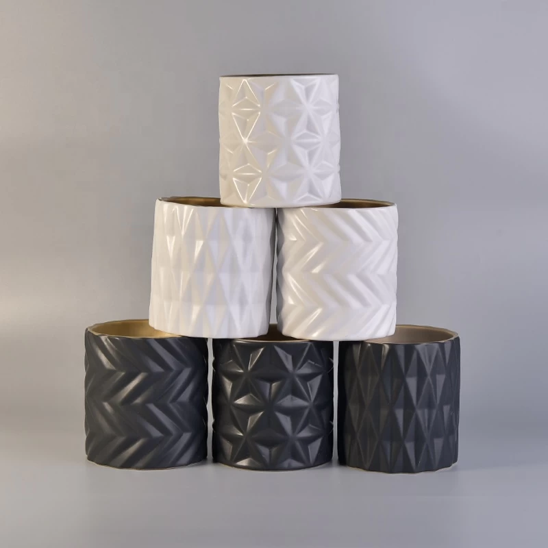Luxury electroplating white ceramic jar candles with custom logo