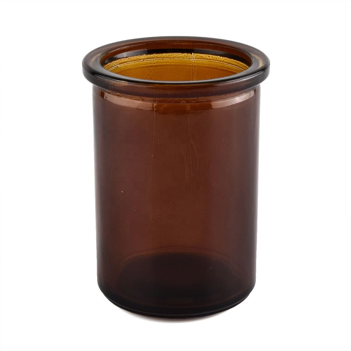 hot sales amber glass candle jars with cork lid