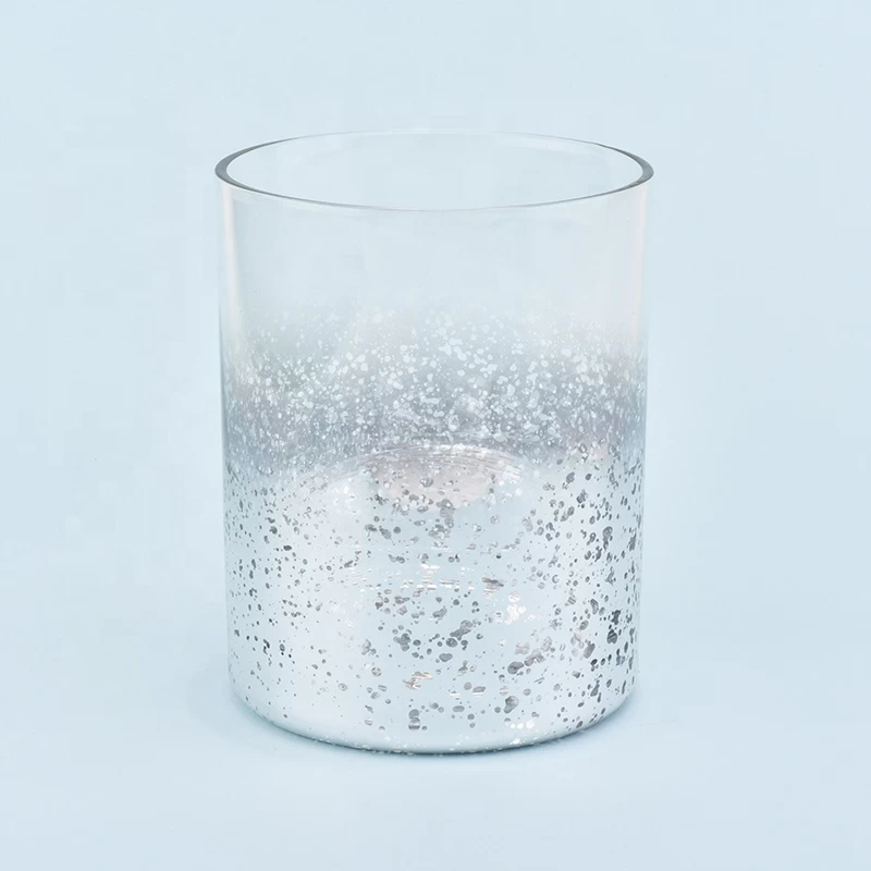 Wholesale clear mercury silver candle glass holders
