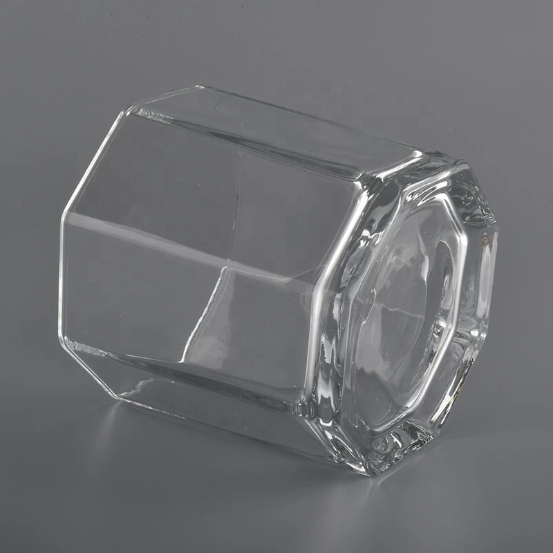 octagon glass candle jar for home wax