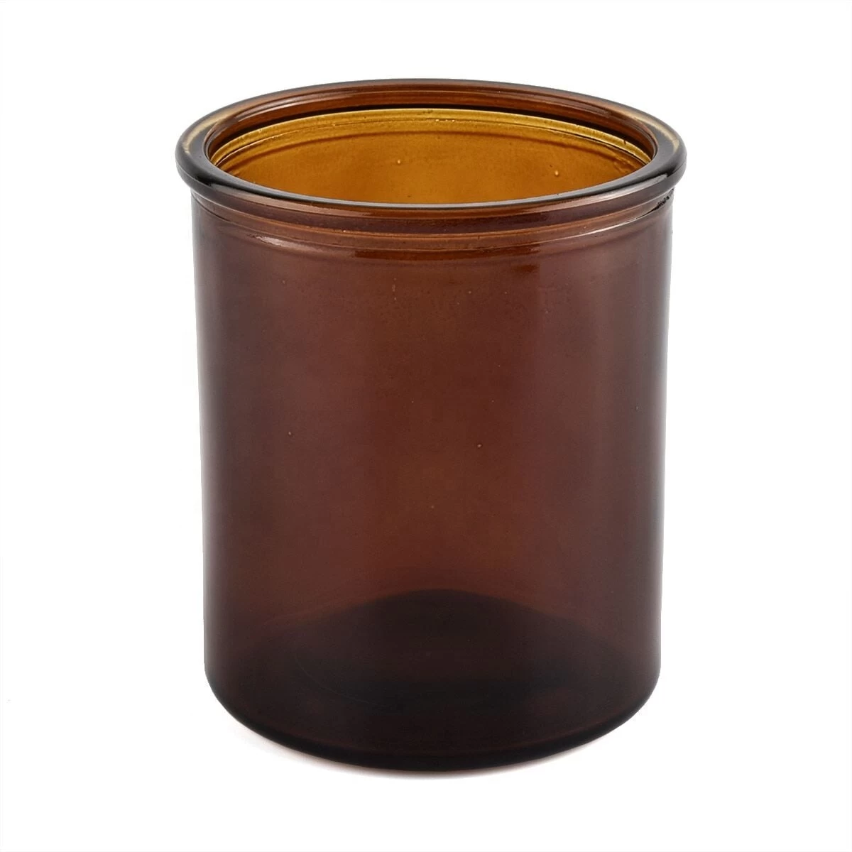 Amber color 15oz glass candle jar with cork lid