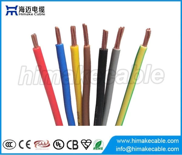 China Einadriges PVC-isoliertes Kupferleiter-Elektrokabel NYA-Kabel 300/500 V 450/750 V Hersteller