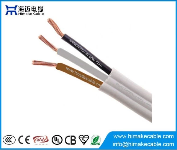 porcelana Hecho en China, cable eléctrico plano de 3 conductores, gemelo plano con cable de tierra TPS, fábrica de China fabricante