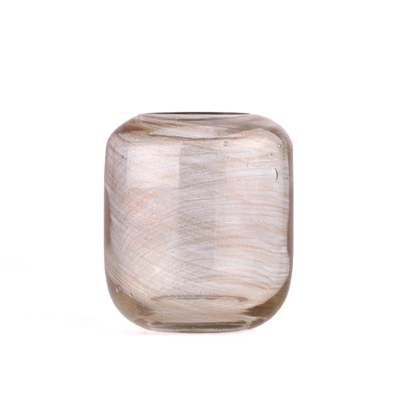 unique cylinder glass candle jar with round bottom wholesale