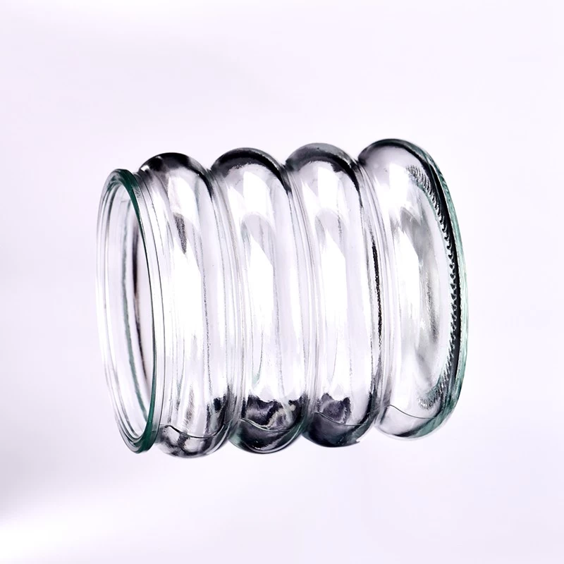 Spiral shape glass machine blowing glass candle jars