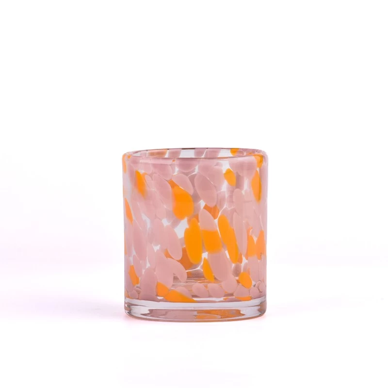 Wholesale custom 200ml hand blown colorful glass candle holders