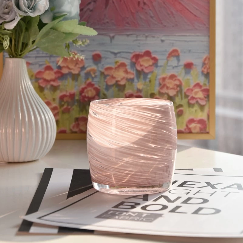 403ml pink luxury glass candle jar for candle making