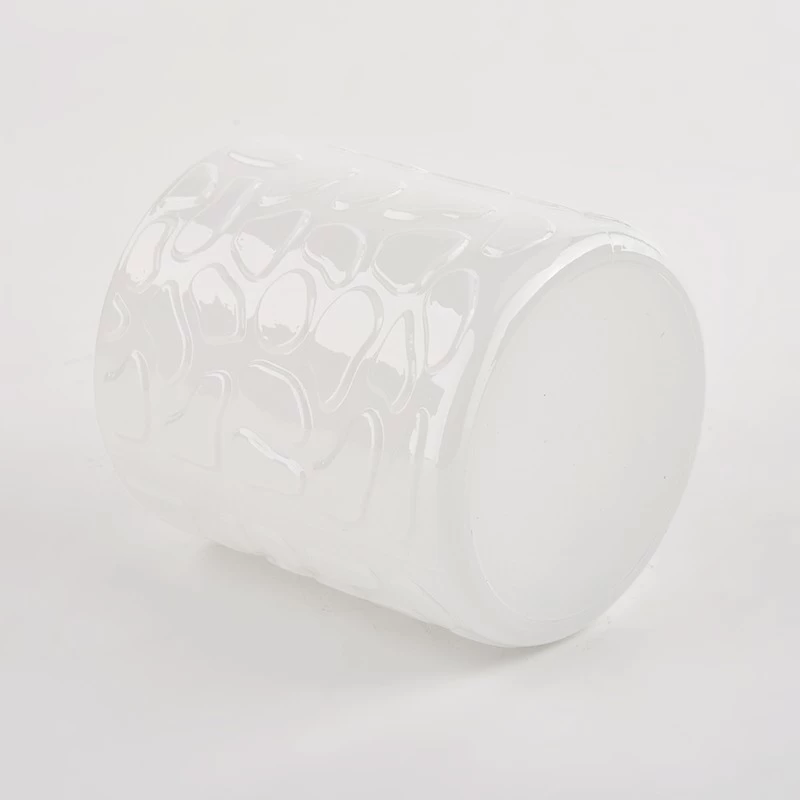 Wholesale Luxury Custom Empty White Glass candle jar 