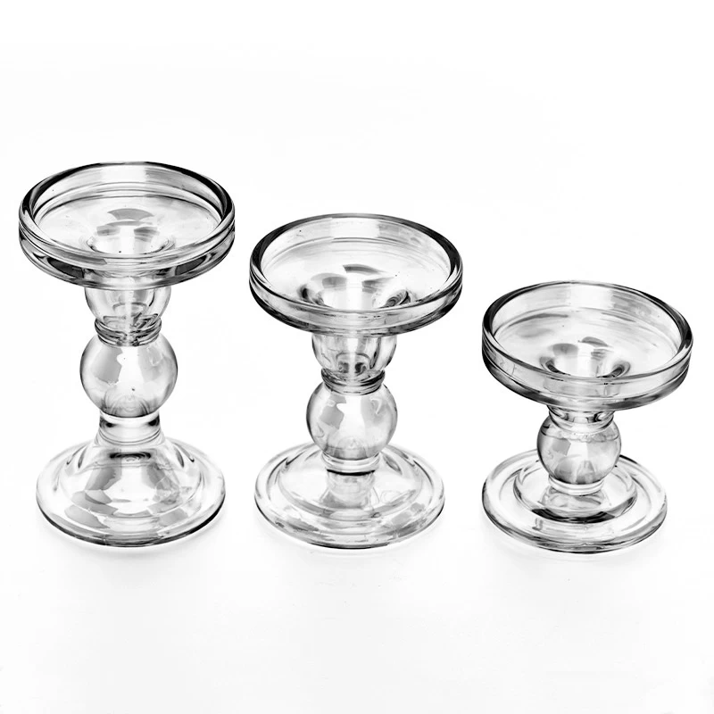 classic glass pillar candle holders candlestick