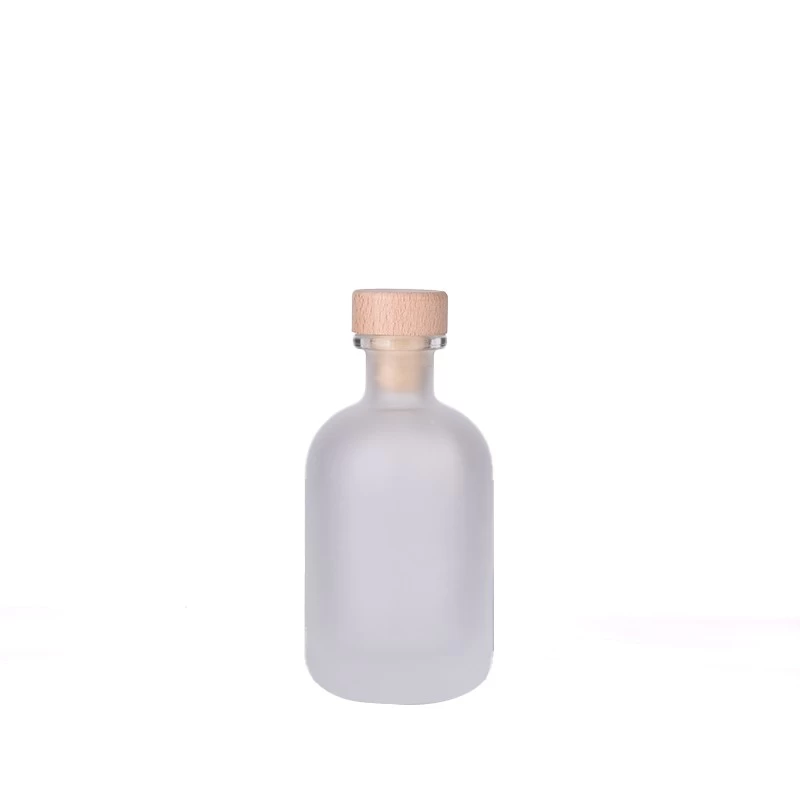 4oz frosted glass diffuser reed bottle with wooden cork