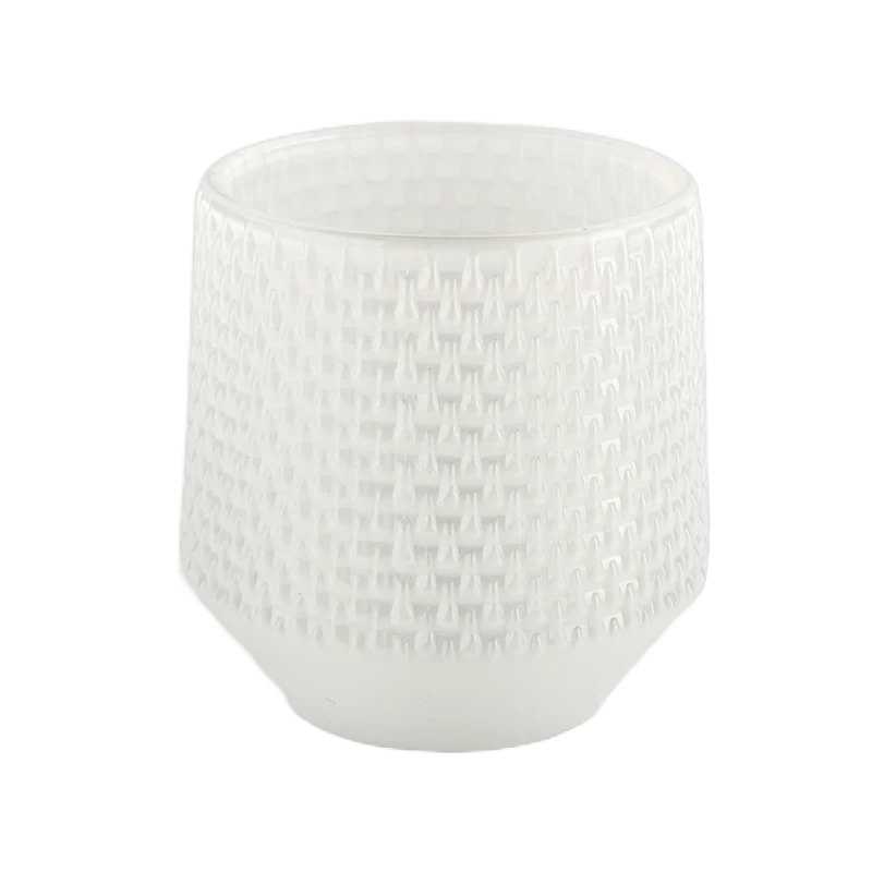 Wholesale 6oz 8oz White colored glass candle container