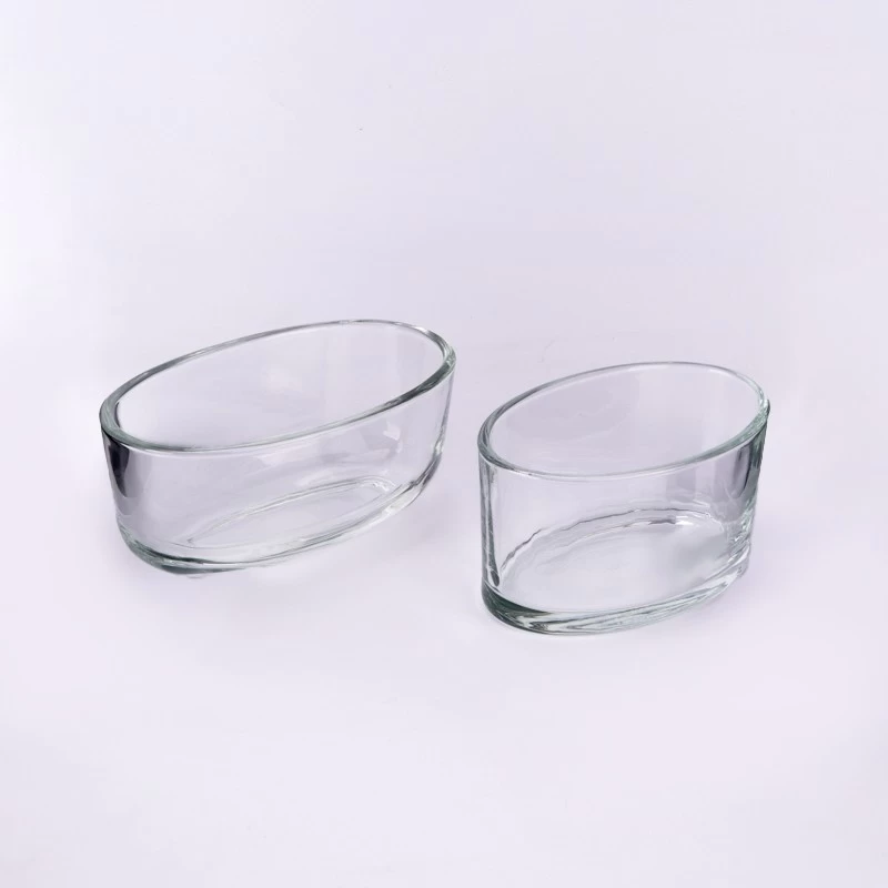 16oz filled wax oval glass candle vessels